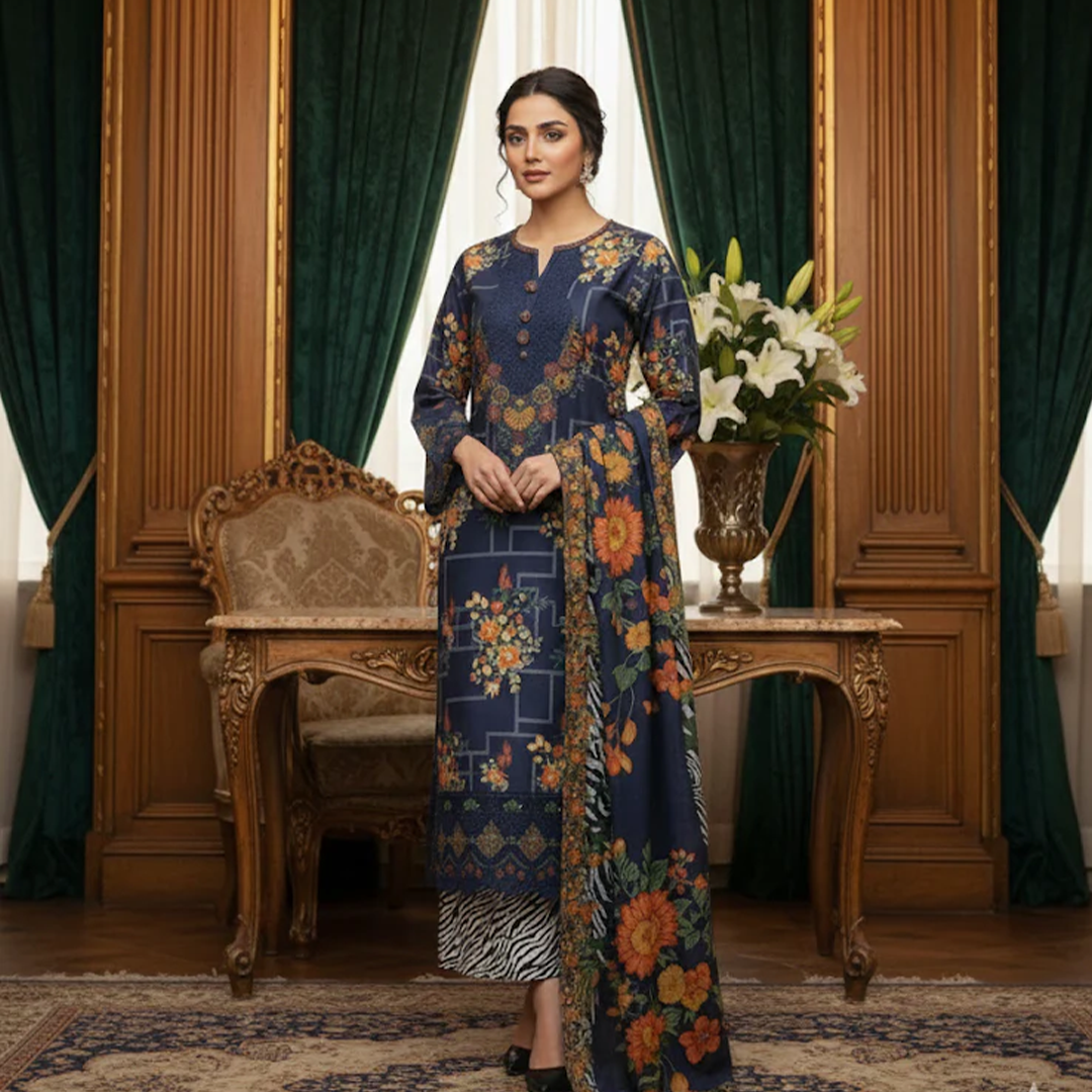 Blue Bloom Coattail Suit