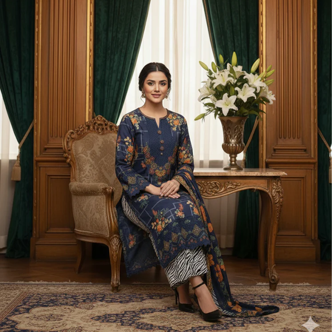 Blue Bloom Coattail Suit