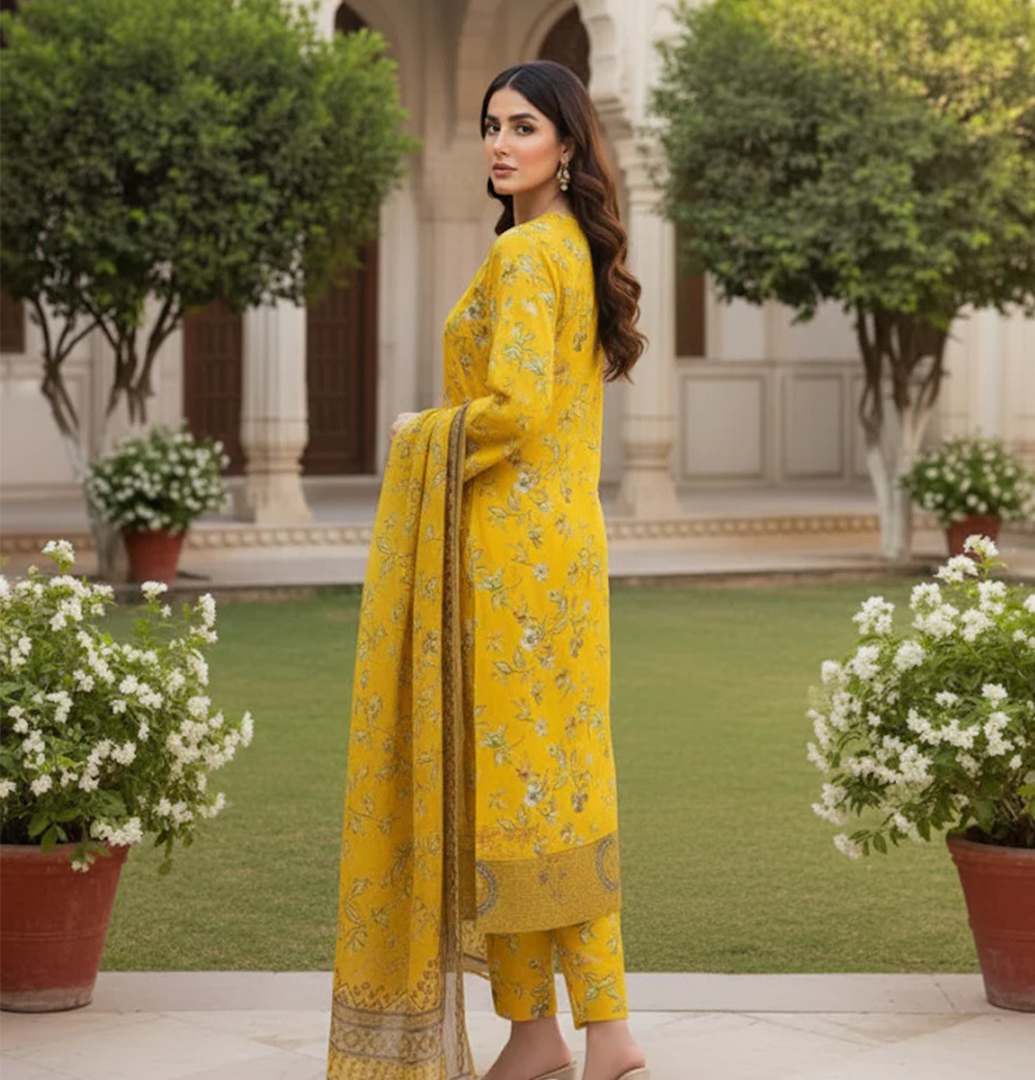 Limelight floral 3pc khaddar