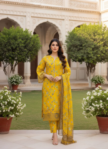 Limelight floral 3pc khaddar