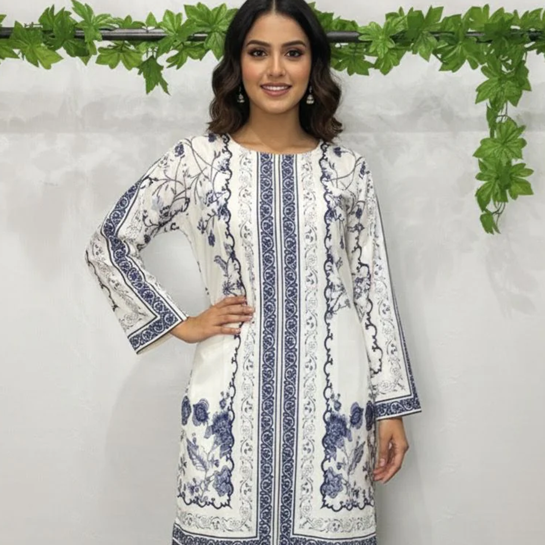 Blue Leaf silk Co-ord Set