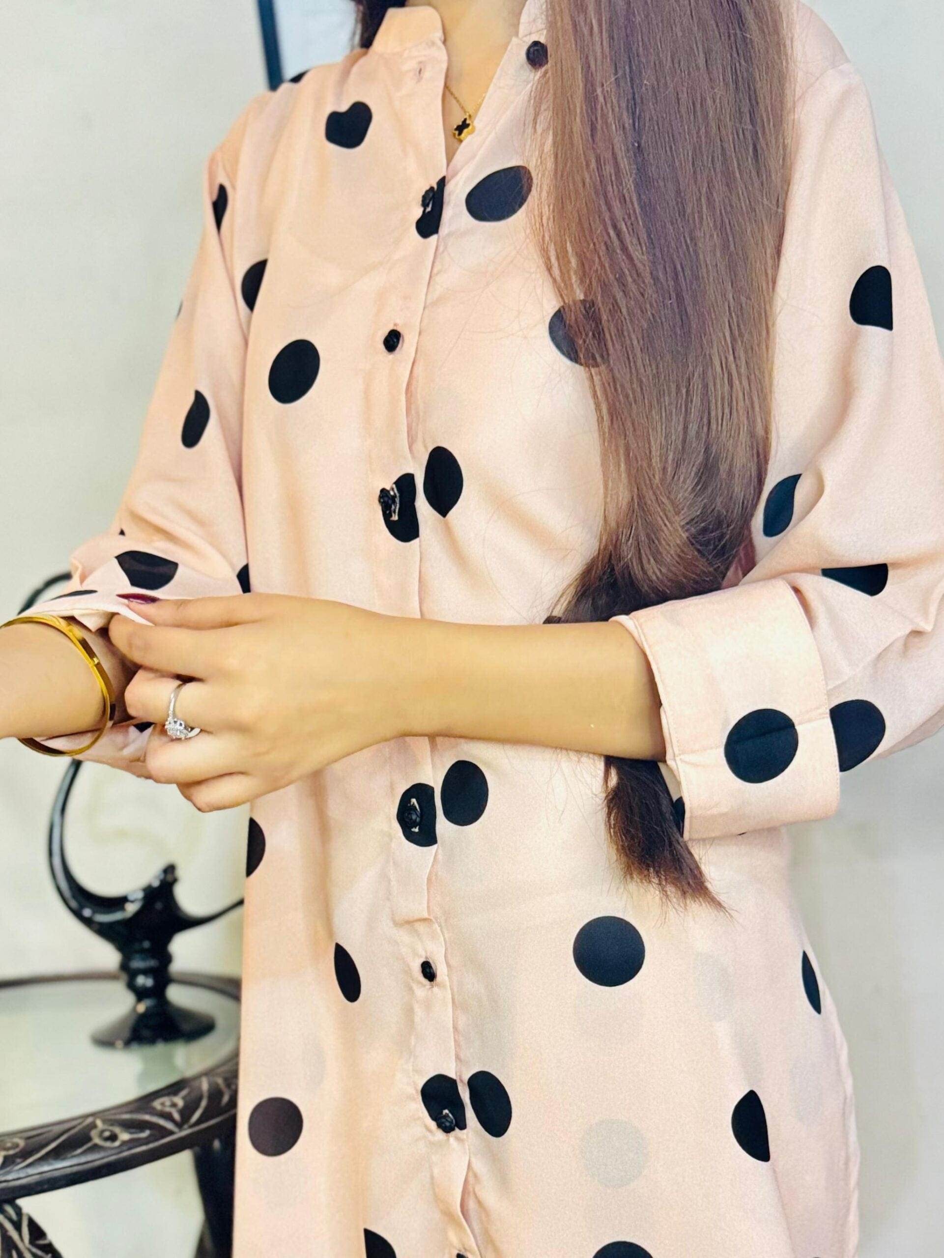 2pc Polka dots grip silk Co-Ord set - Maan&Mahi