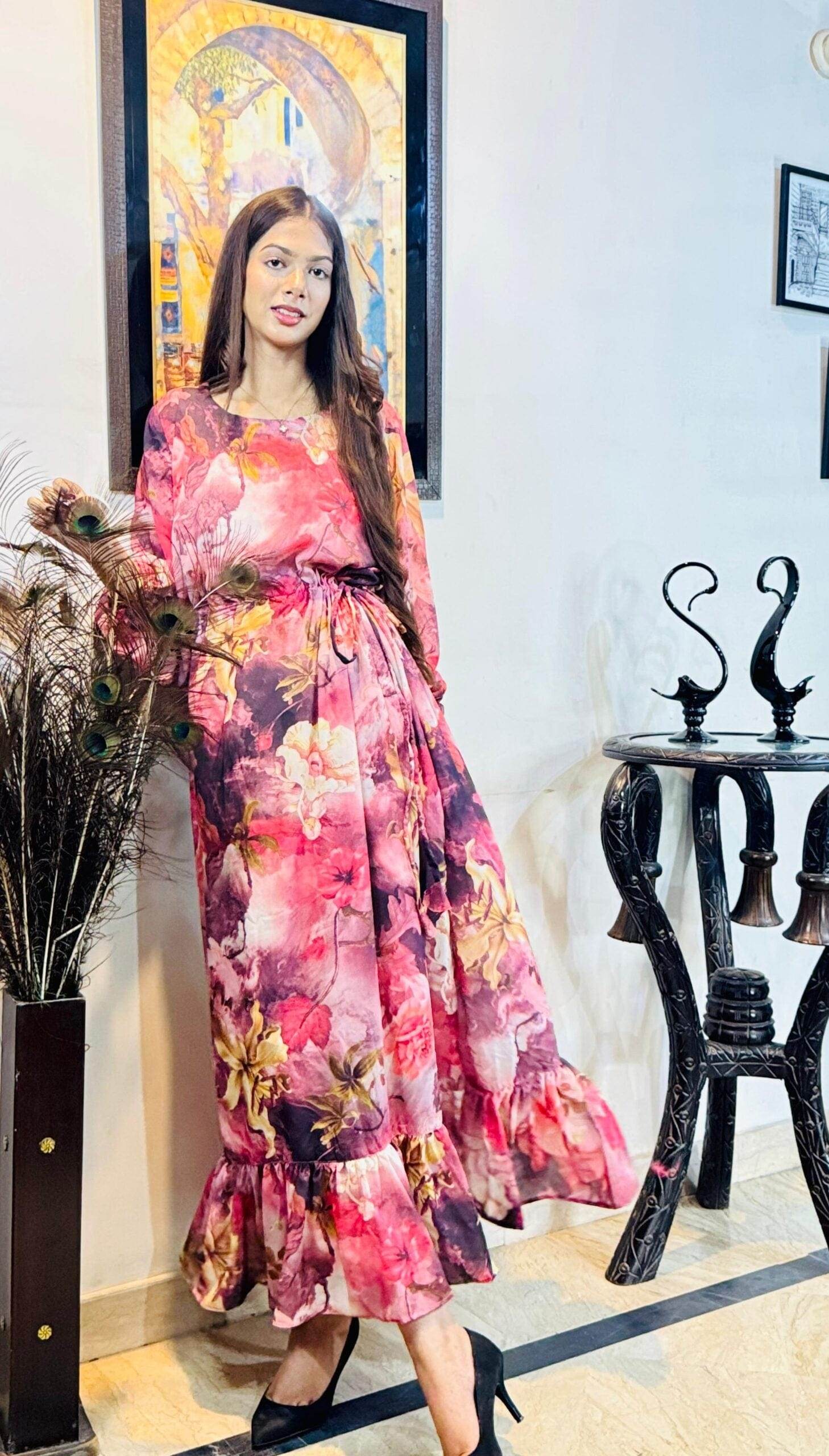 Rose Bloom Frock (grip silk) - Maan&Mahi