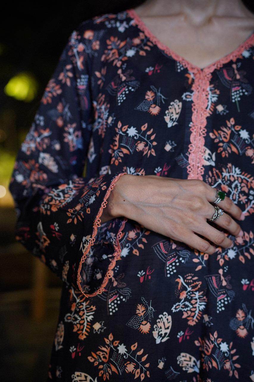 Midnight Bloom Co-ord Set lawn - Maan&Mahi