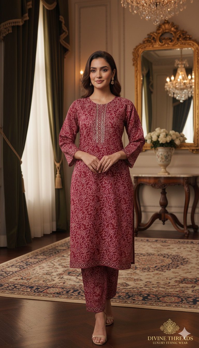 Chunri khaddar 2pc suit