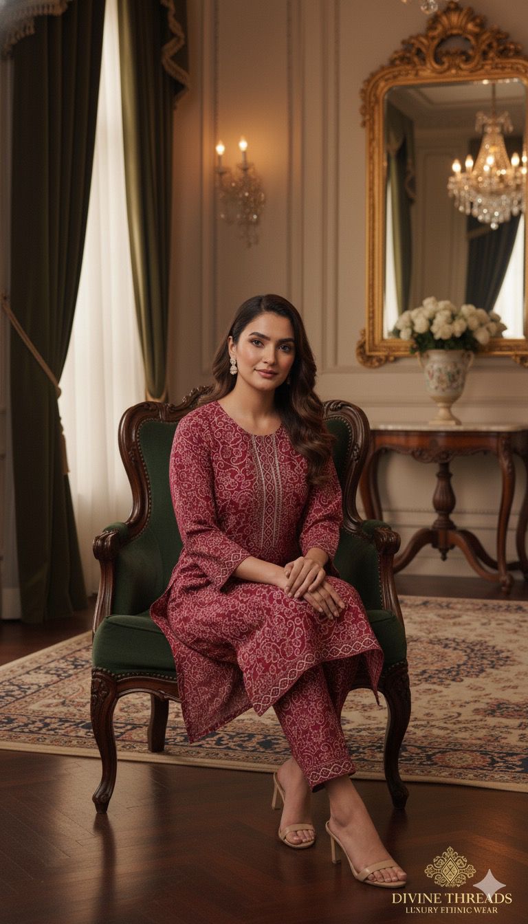 Chunri khaddar 2pc suit