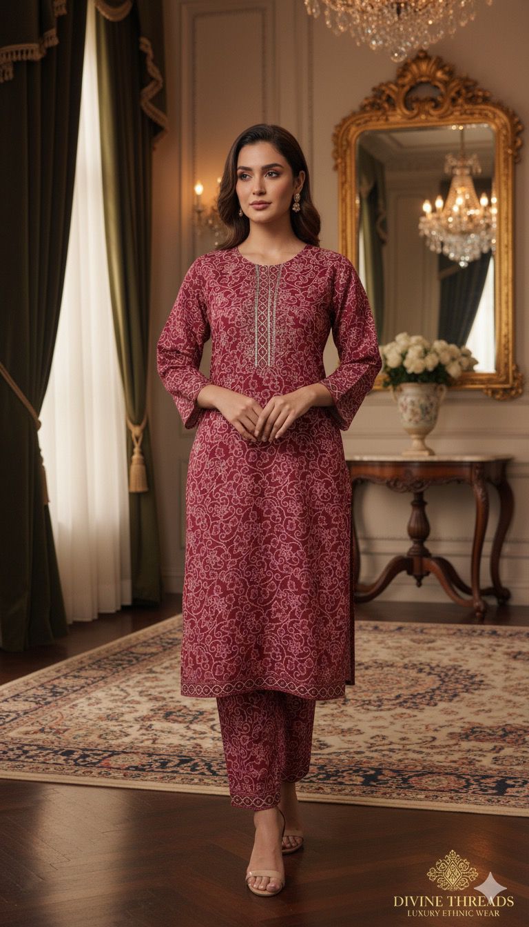 Chunri khaddar 2pc suit