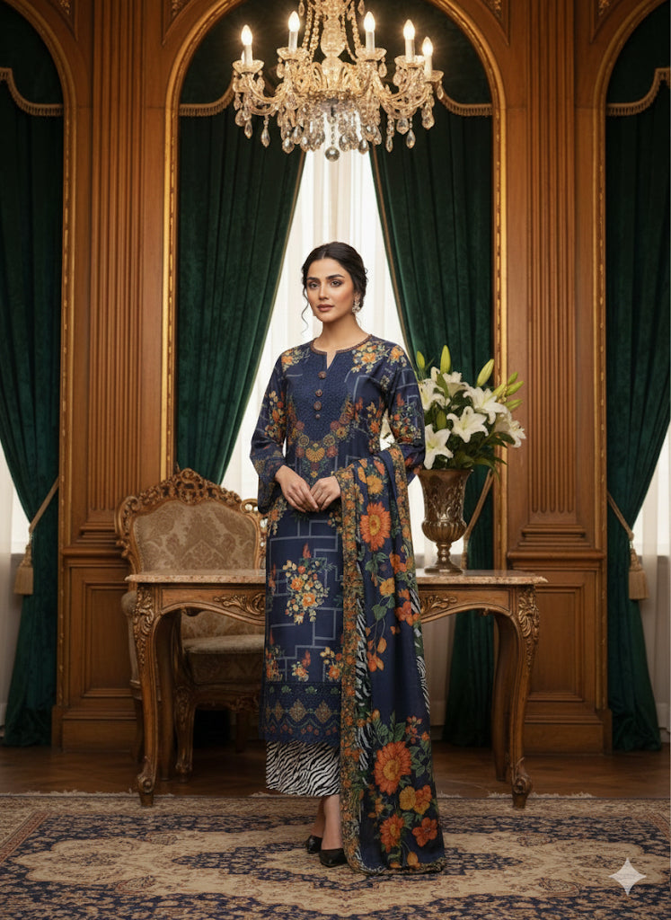 Blue Bloom Coattail Suit