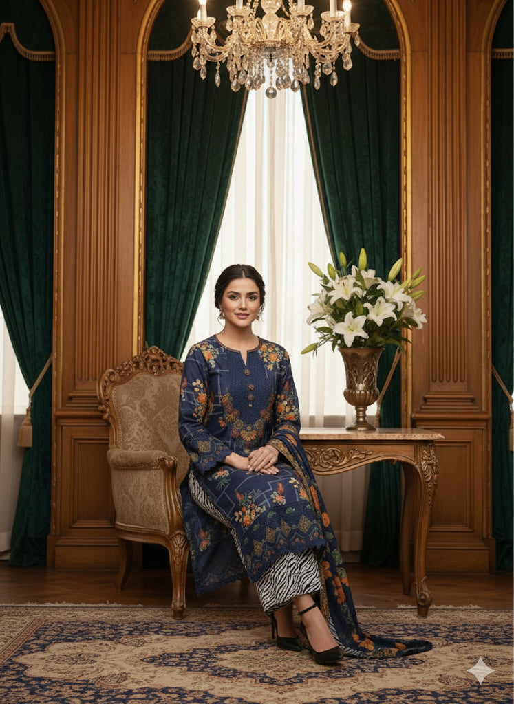 Blue Bloom Coattail Suit