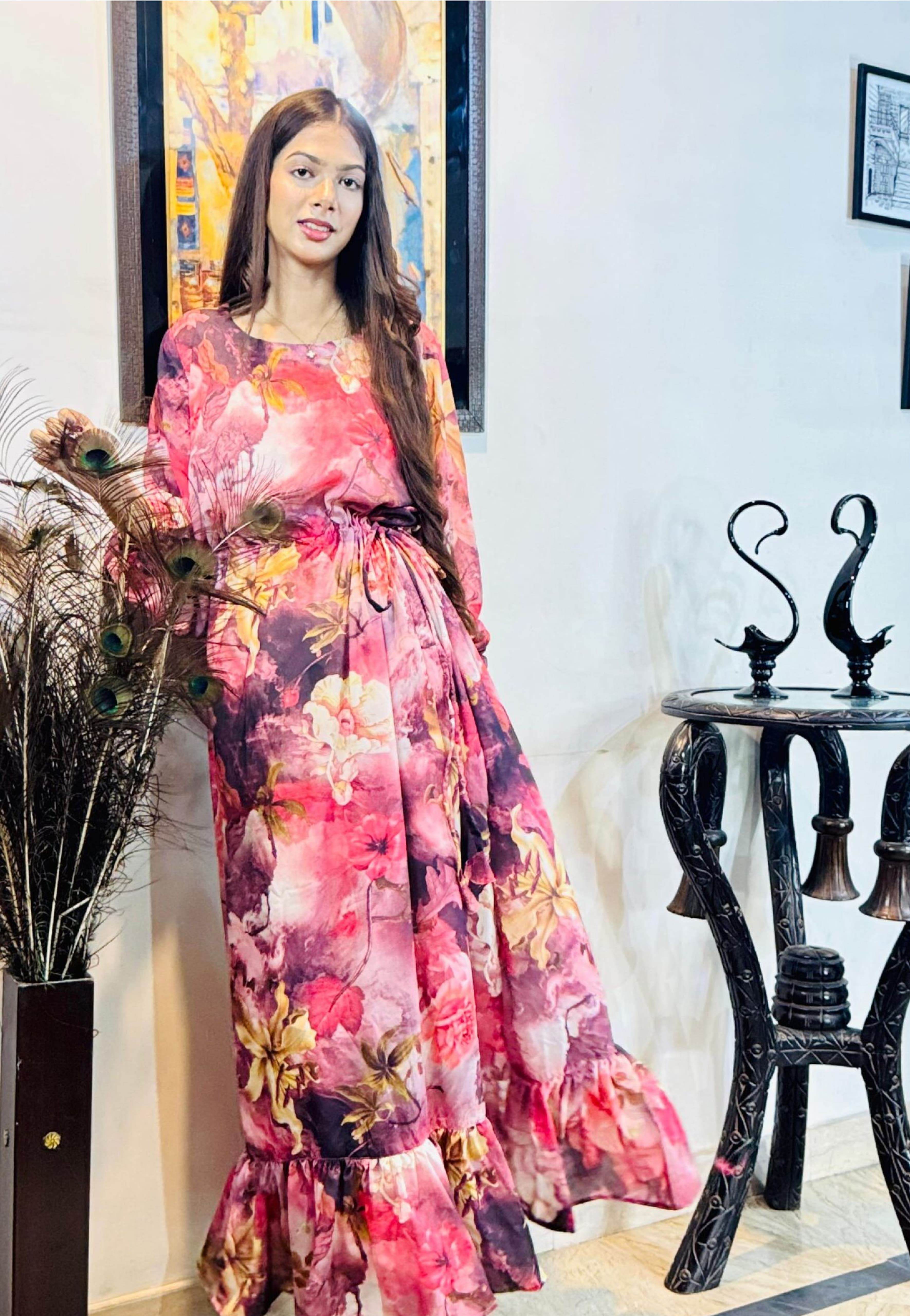 Rose Bloom Frock (grip silk) - Maan&Mahi