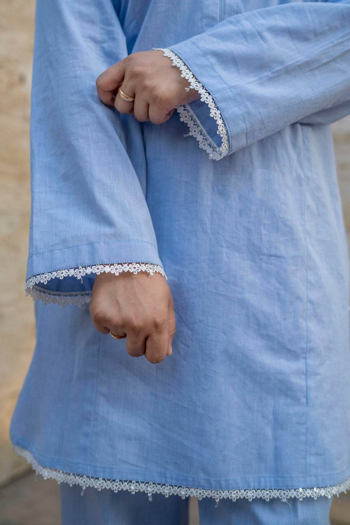 2pc blue sky premium cotton co-ord set - Maan&Mahi