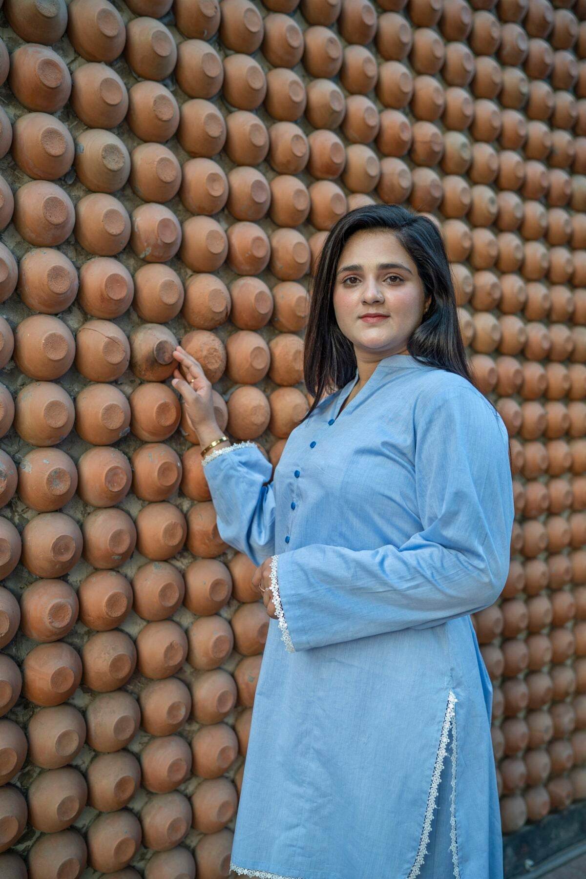 2pc blue sky premium cotton co-ord set - Maan&Mahi