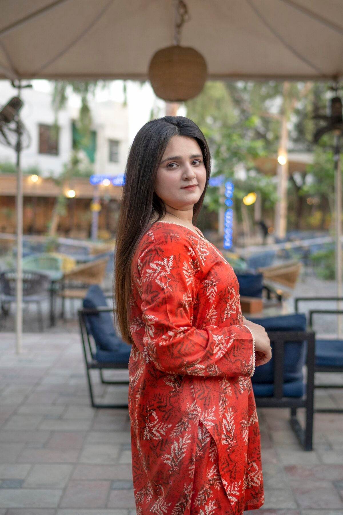 Persian Red Airjet Premium Lawn Co-Ord Set - Maan&Mahi