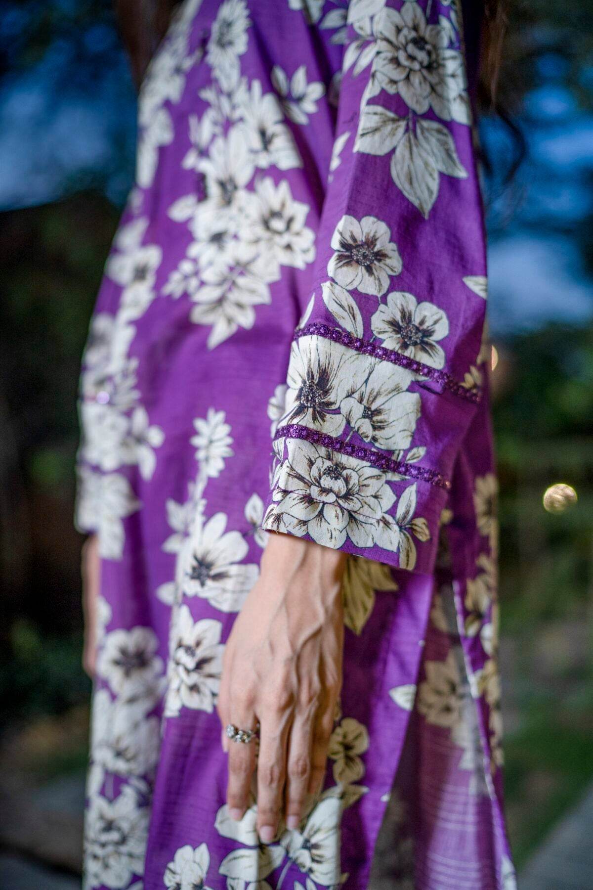 2pc Purple Digital Airjet Doria Lawn Co-Ord Set - Maan&Mahi