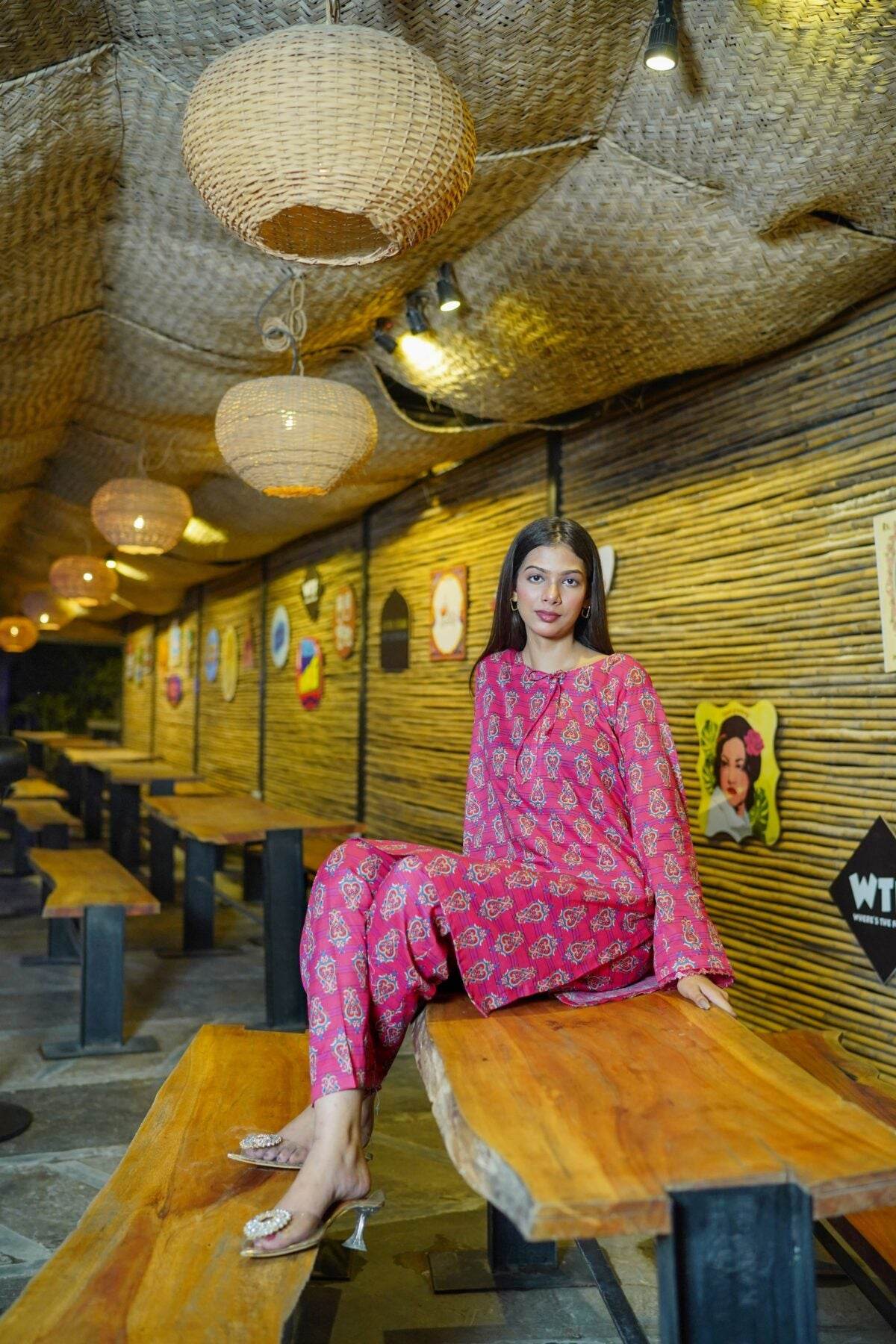 2pc Pink Digital Airjet Premium Lawn Co-Ord Set - Maan&Mahi