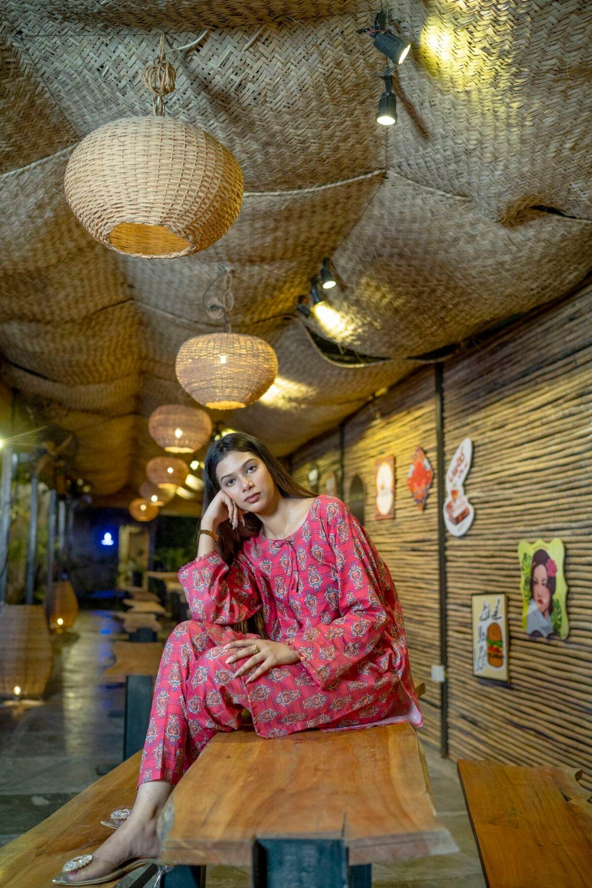 2pc Pink Digital Airjet Premium Lawn Co-Ord Set - Maan&Mahi