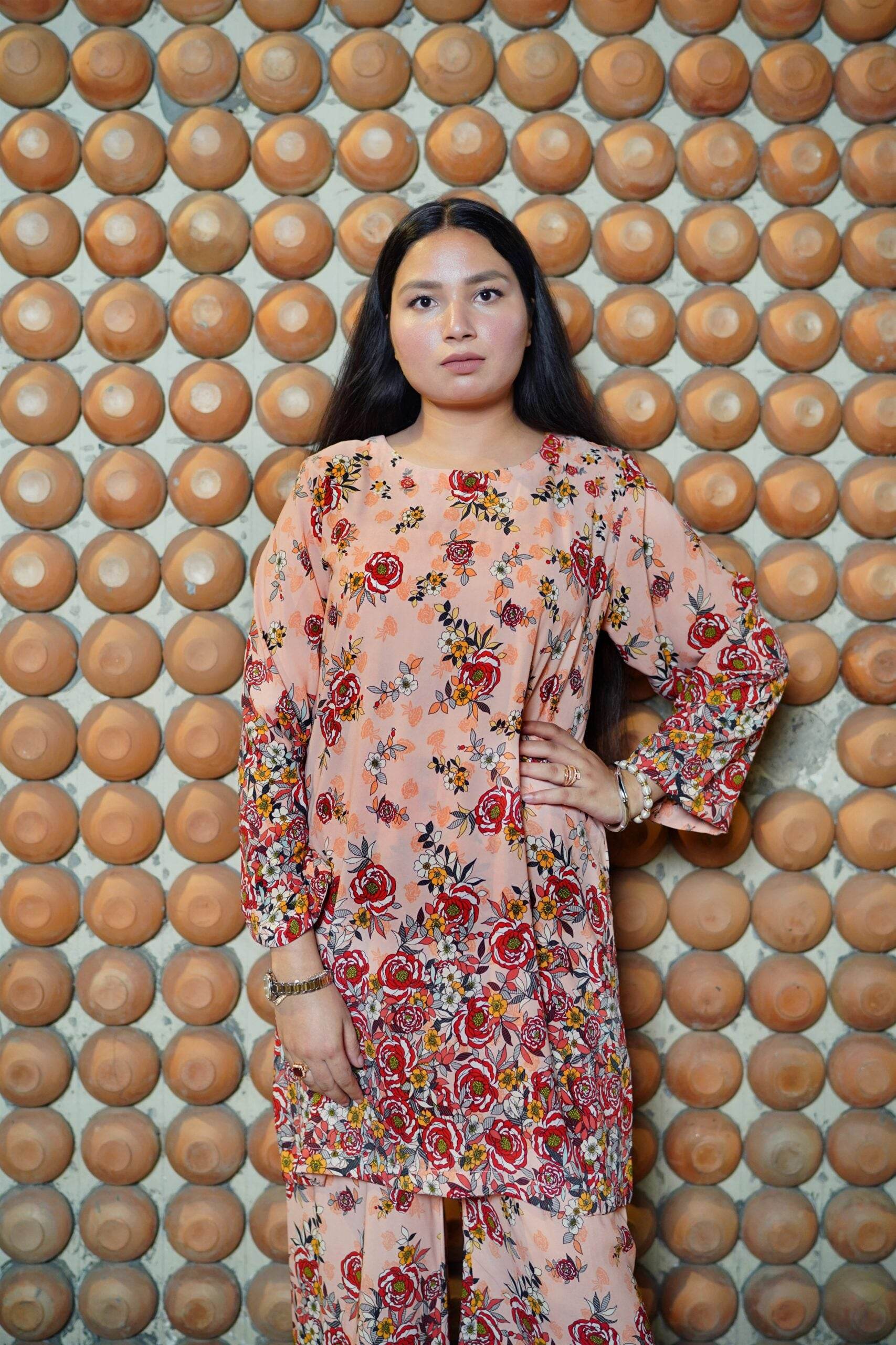 2pc Floral Grip Silk Co-Ord Set - Maan&Mahi