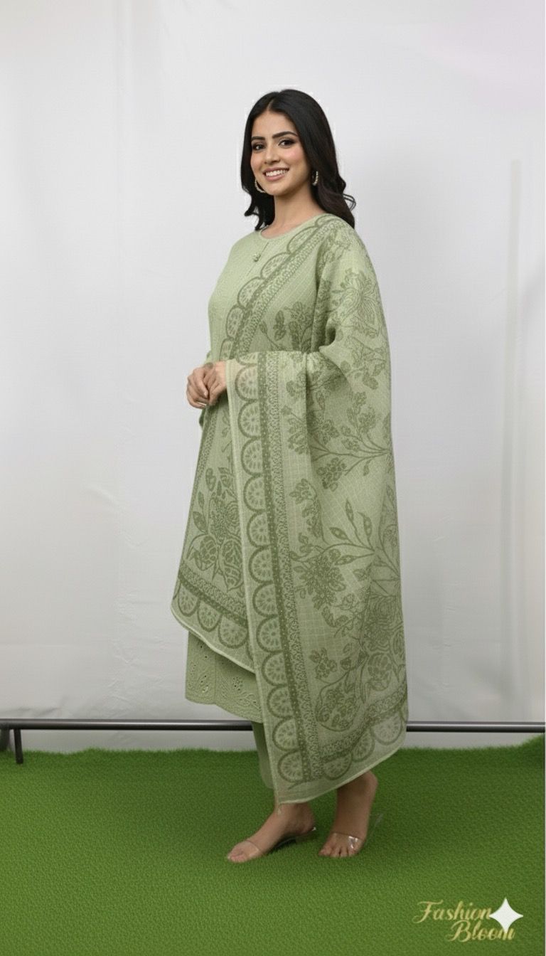 Mint Charm – Winter Cotton 3 Piece Suit