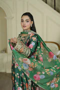 Green Silk Floral Suit
