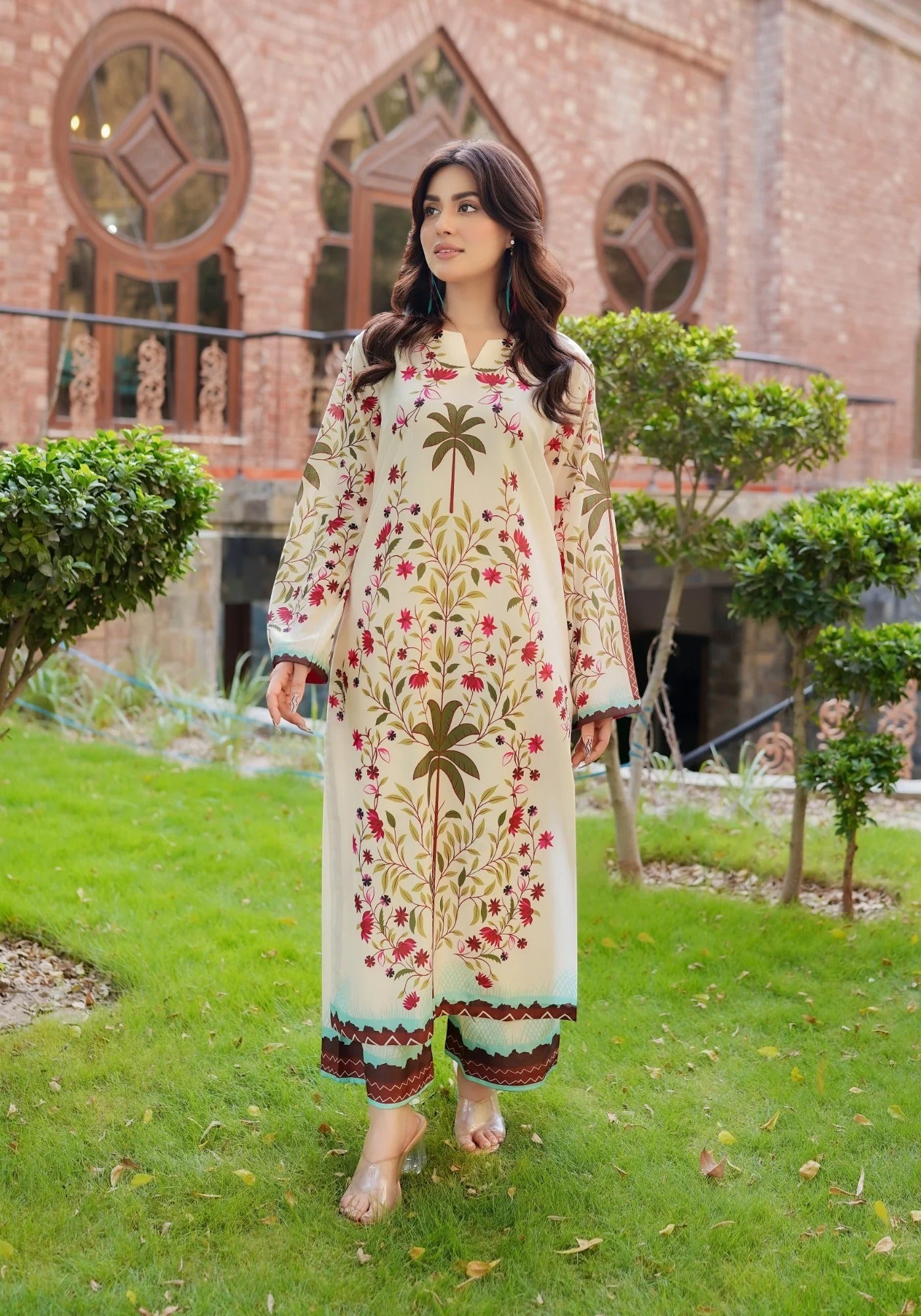 Palm Blossom silk Co-ord Set