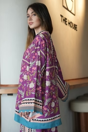 Purple Bloom silk Co-ord Set