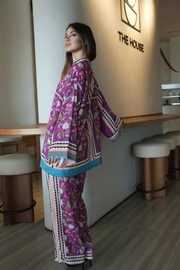 Purple Bloom silk Co-ord Set